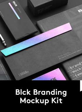Blck Branding Mockup 黑色高端品牌VI办公用品样机 M2020040402