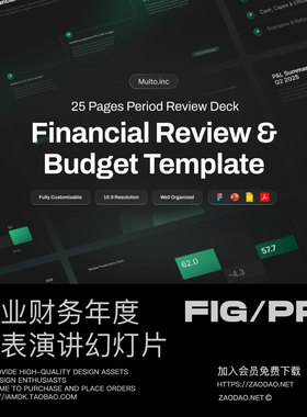 25页企业项目提案财务年报数据分析演讲幻灯片设计ppt/figma模板