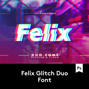 Font Felix Glitch Duo F2020032701 潮流故障风粗体英文字体