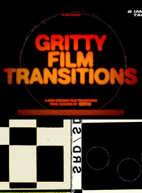 Gritty Film 做旧电影转场胶片灼伤涂鸦划痕闪光纹理叠加4k视频