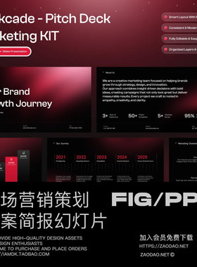 25+页极简市场营销策划提案企业报表幻灯片设计ppt/figma模板套件