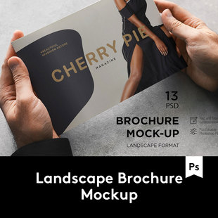 画册样机模板 Landscape 手持横版 Brochure M2020051202 Mockup