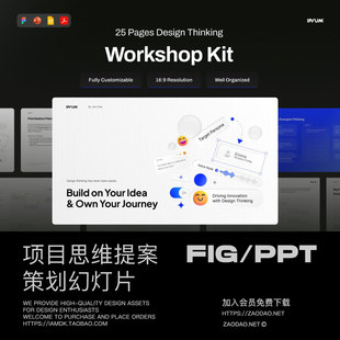25页极简美学UIUX项目策划思维提案幻灯片设计PPT/Figma模板素材