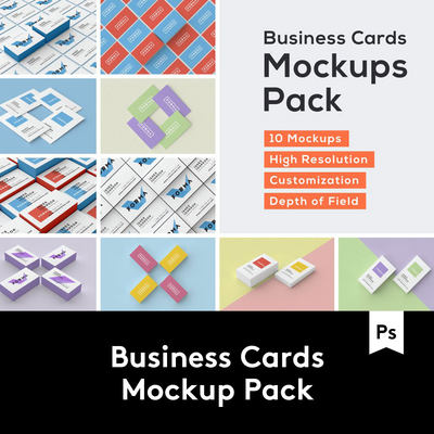 Business Cards Mockup 10款逼真商务名片样机模板 M2020050504