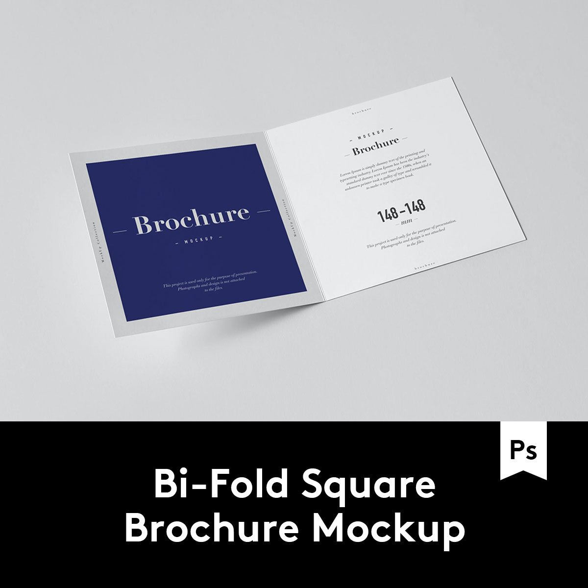 Square Brochure Mockups方形两折页小册子样机模板 M2020070503