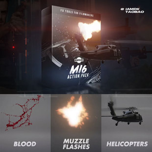 MI6 400多个好莱坞枪战电影枪口闪光炮弹撞击弹孔破坏视觉效果包