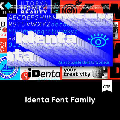 19款现代几何工业酸性海报品牌推广设计PSAI无衬线英文字体安装包