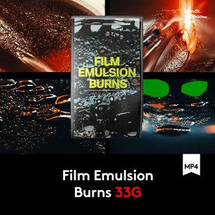 Film Emulsion Burns 电影胶片乳液流动燃烧效果转场音效视频素材