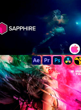 蓝宝石2024-2026 AE/PR/PS/达芬奇/Nuke视频特效转场插件Win/Mac