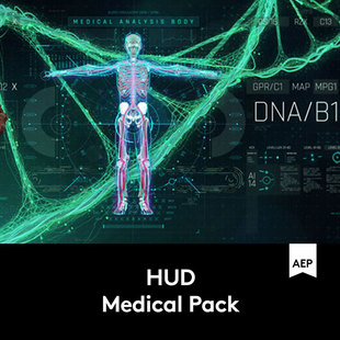 潮流炫酷未来科技医疗HUD界面元素AE视频模板素材 V2021051701