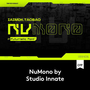 未来赛博朋克工业几何风机能机甲PSPROCREATE西文字体安装 包素材