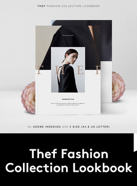 Thef Fashion Lookbook 时尚简约女性服装作品集画册设计INDD模板