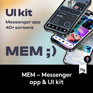 40+屏双配色约会交友聊天社交APP应用程序用户界面设计Figma模板