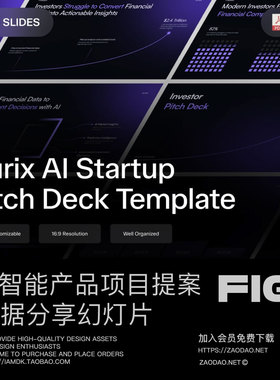 20+页AI智能科技产品市场营销提案数据分析幻灯片设计figma模板