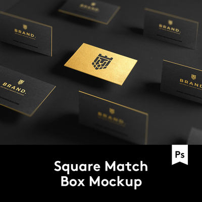 Business Cards Mockup 烫金效果商务名片样机模板 M2020040901