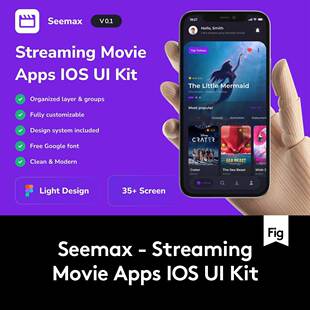 35+屏影视视频流媒体在线播放软件APP界面设计Figma模板源文件