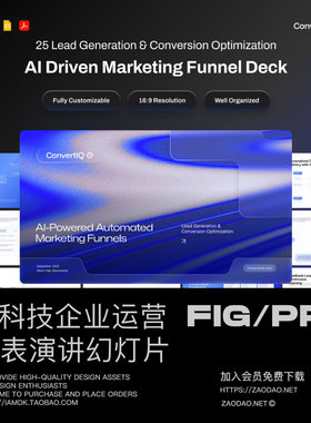25页AI企业市场营销报表图表提案演讲稿幻灯片设计figma/ppt模板