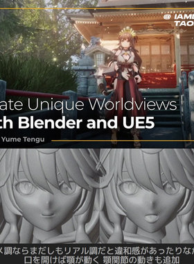 Blender UE5二次元三维卡通VTuber角色建模贴图动画教程 中文字幕