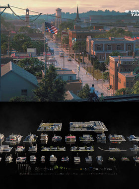 美国城市郊区市区楼房建筑3D模型C4D Octane/Blender格式