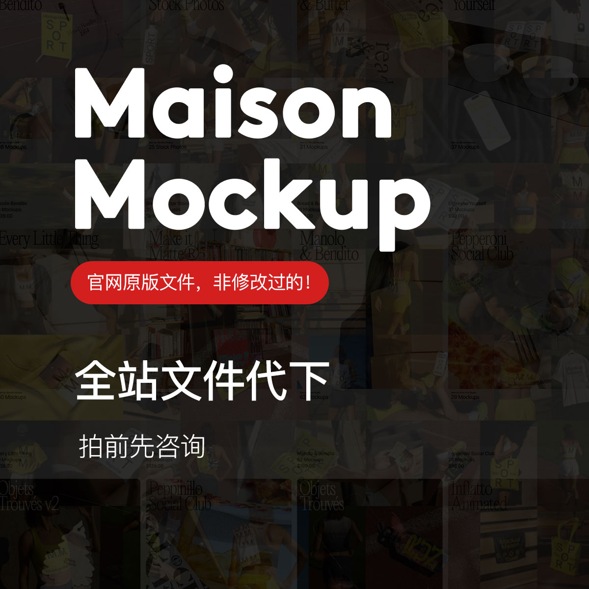 Maison Mockups高端样机素材国外付费模板下载文件代下服务