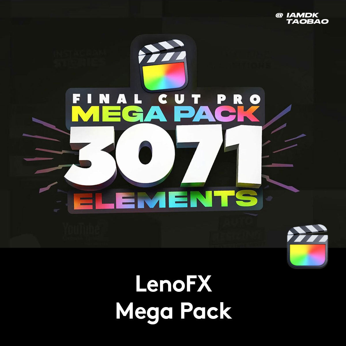 FCPX插件 3071个故障转场文字标题效果特效视频编辑工具包