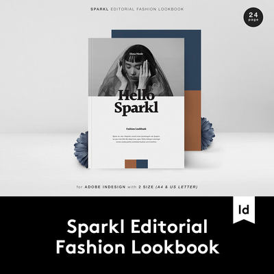 Sparkl Editorial Lookbook 时尚服装设计作品集画册杂志INDD模板