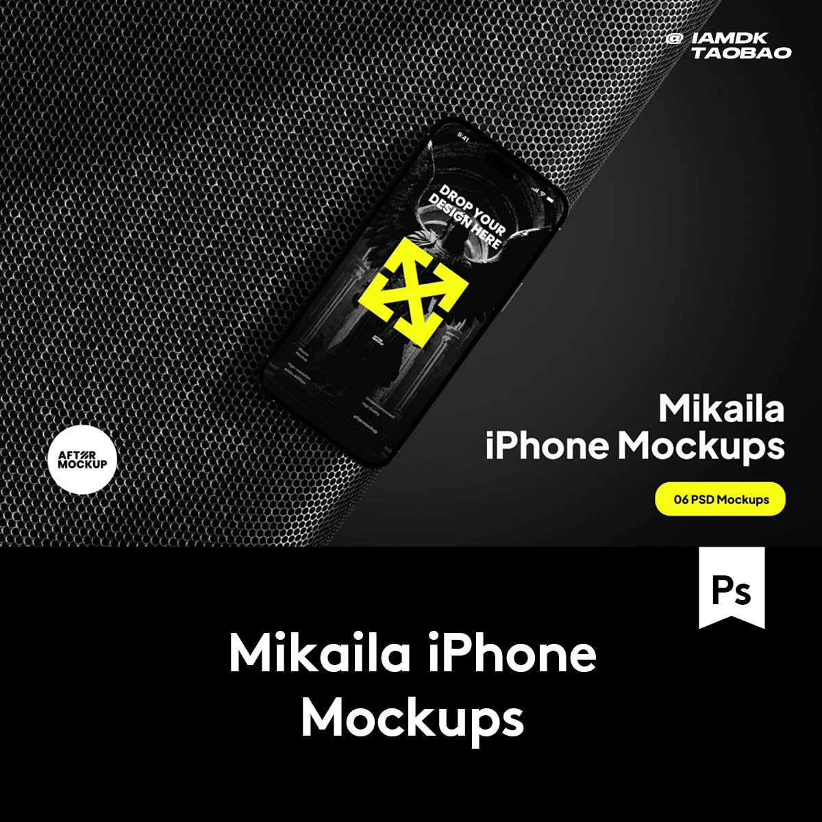 6款暗黑APP用户界面设计iPhone 15 Pro屏幕演示效果图PS贴图样机