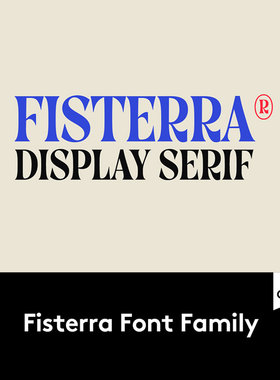 Fisterra Font 潮流品牌Logo标题设计逆反差衬线英文字体安装包