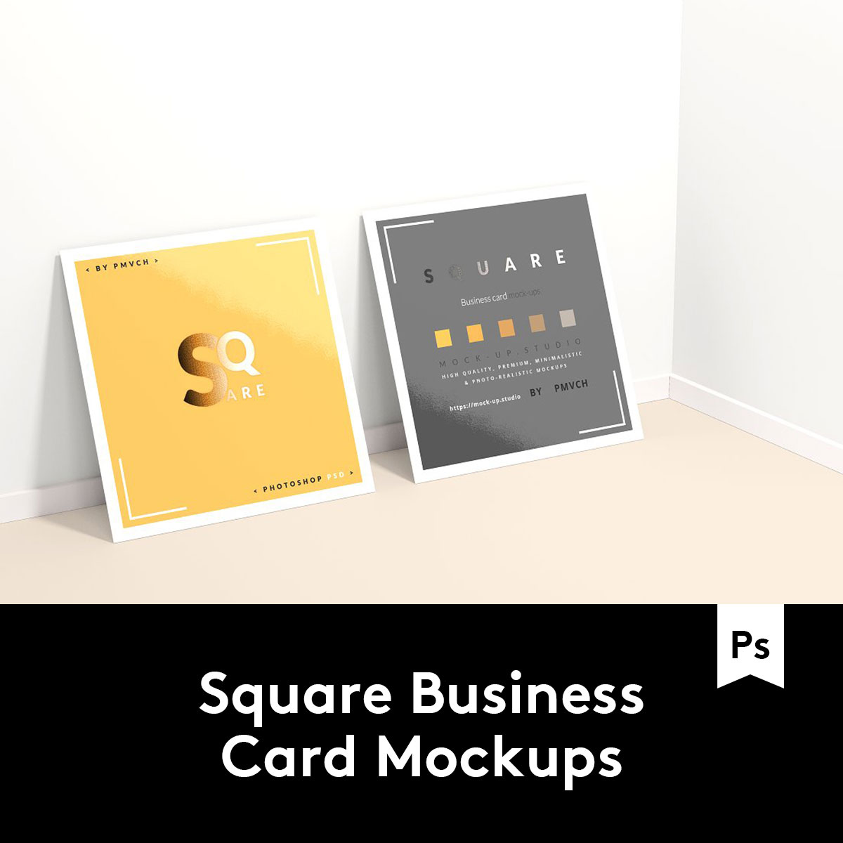 Square Business Card Mockup 方形商务名片样机模板 M2020040811 商务/设计服务 设计素材/源文件 原图主图