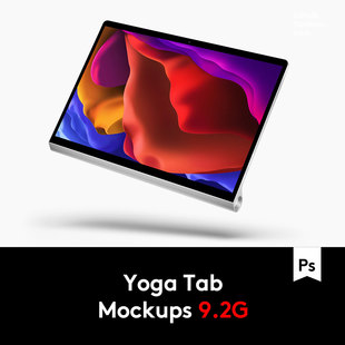 16款Yoga系列笔记本Pad电脑App界面Ui设计作品贴图Ps样机素材模板