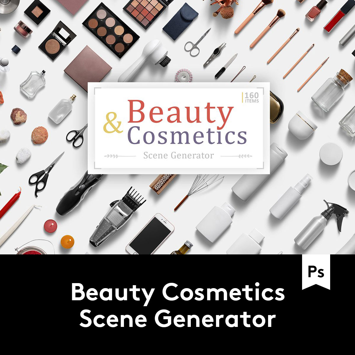 Beauty Cosmetics Mockup潮流化妆品护肤品场景样机 M2020040902