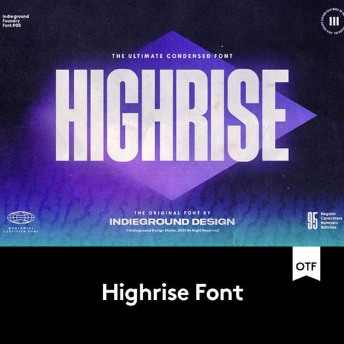 现代复古朋克海报标题徽标Logo设计无衬线英文字体 F2021062701