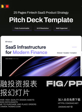 25页金融投资SaaS产品宣传介绍简报报表幻灯片设计PPT/Figma模板