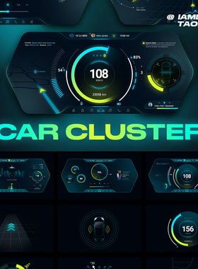 AE/PR预设 汽车Ai智能驾驶仪表盘HUD信息看板面板动画模板Pixflow