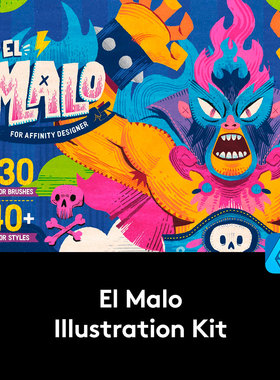 有趣漫画点状线条艺术绘画纹理质感Affinity Designer笔刷画笔