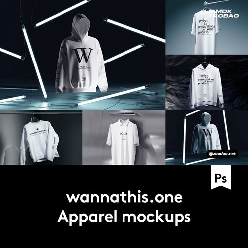 22款高级T恤半袖Polo运动衫背心连衣帽卫衣印花设计展PSD示样机