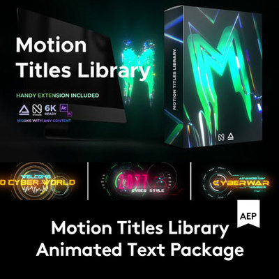 AE脚本 200组复古霓虹信号损坏科技感流体创意文字标题字幕动画