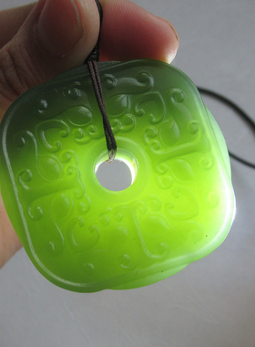 手工兽面仿古平安扣玉佩吊坠