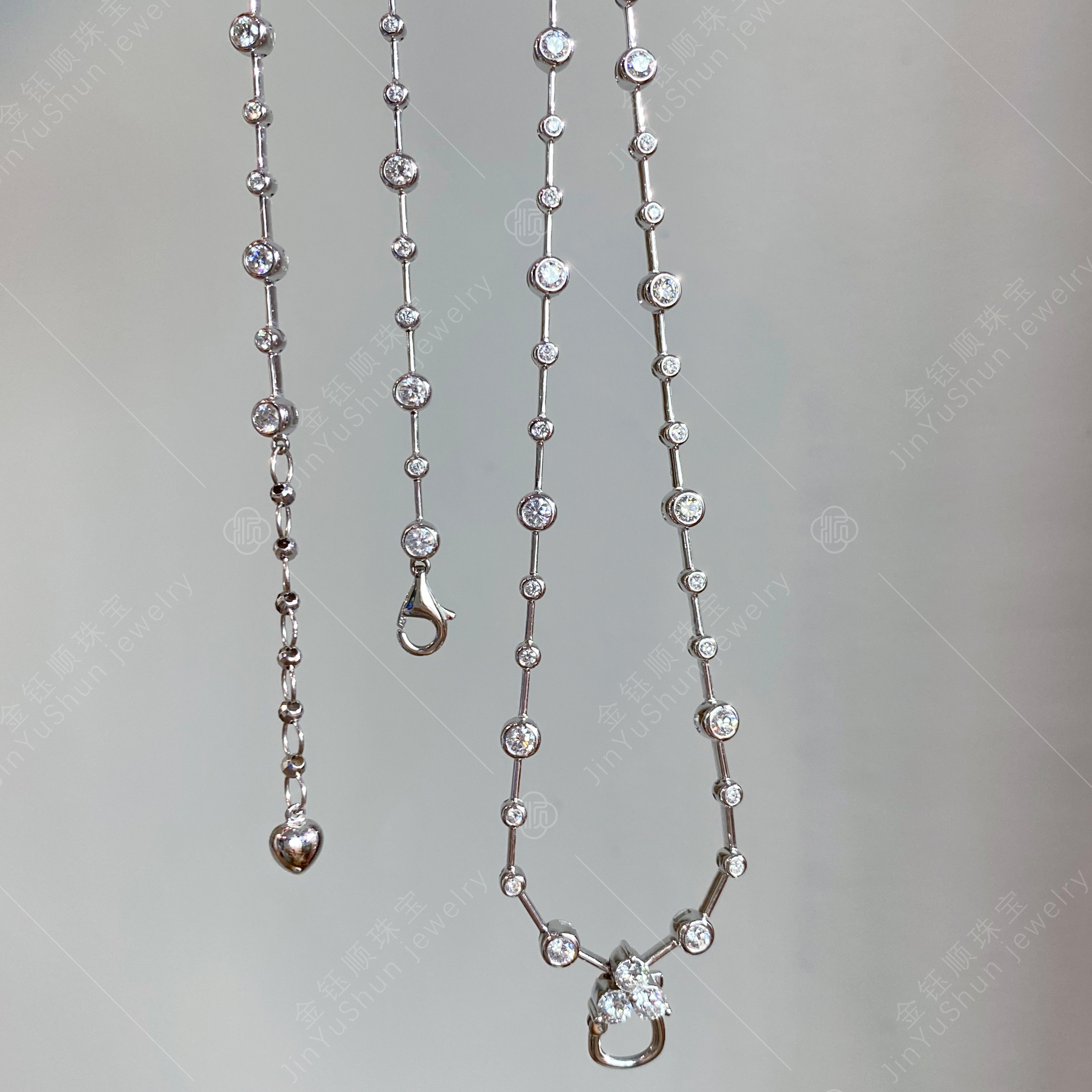 金钰顺18K金钻石满钻项链60cm