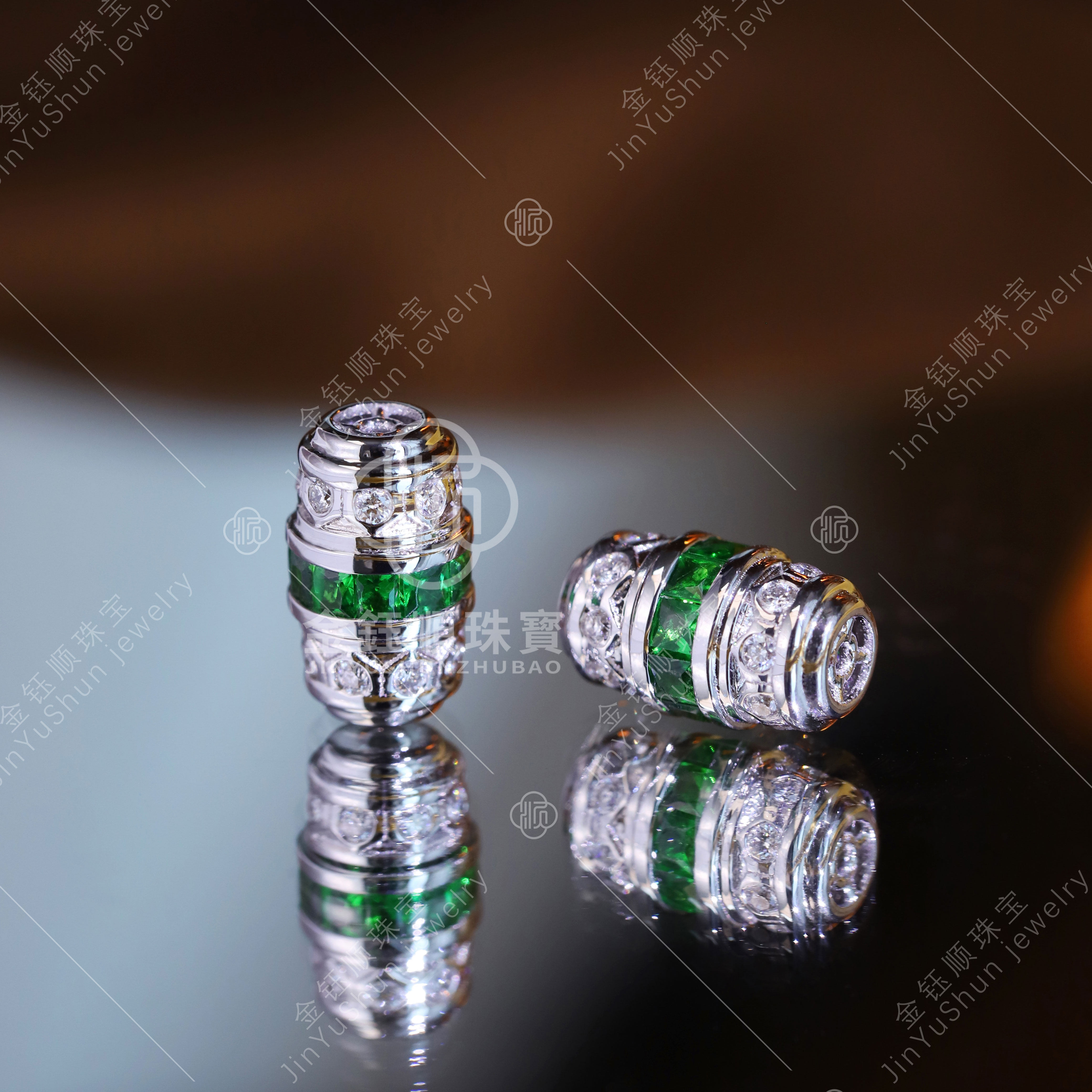 18K金珠链扣镶嵌钻石翡翠米珠链珍珠手链项链连接扣百搭配件现货