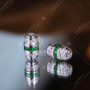 18K金珠链扣镶嵌钻石翡翠米珠链珍珠手链项链连接扣百搭配件现货