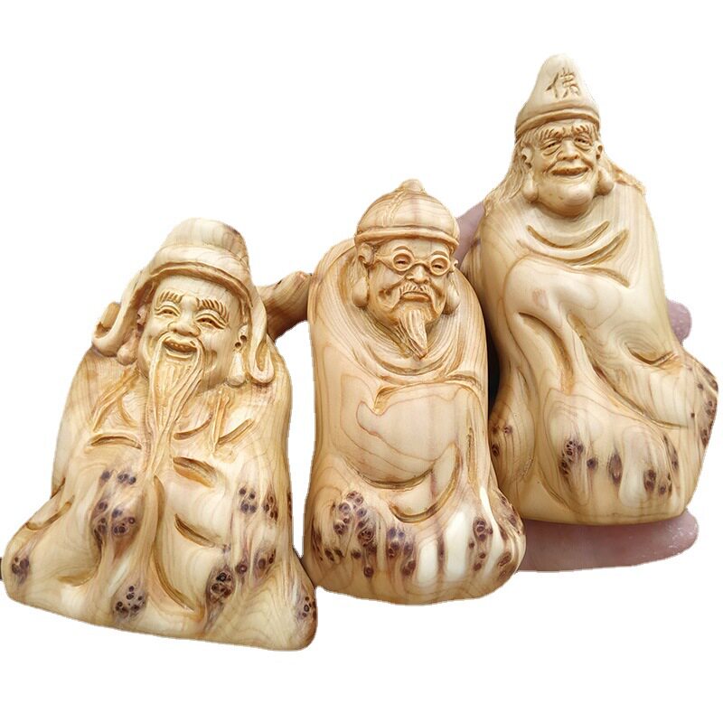 太行崖柏木雕桌面小摆件