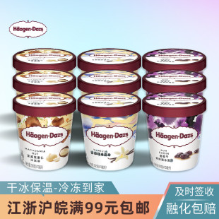 进口哈根达斯冰淇淋大杯品脱392g香草草莓味雪糕冷饮