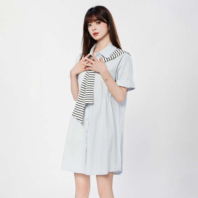 HURRY韩依瑞25年夏装新款时尚甜美百搭有袖短裙连衣裙