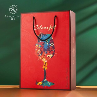 极礼红酒包装盒新款双支装葡萄酒礼盒空盒通用高档2支手提袋盒子