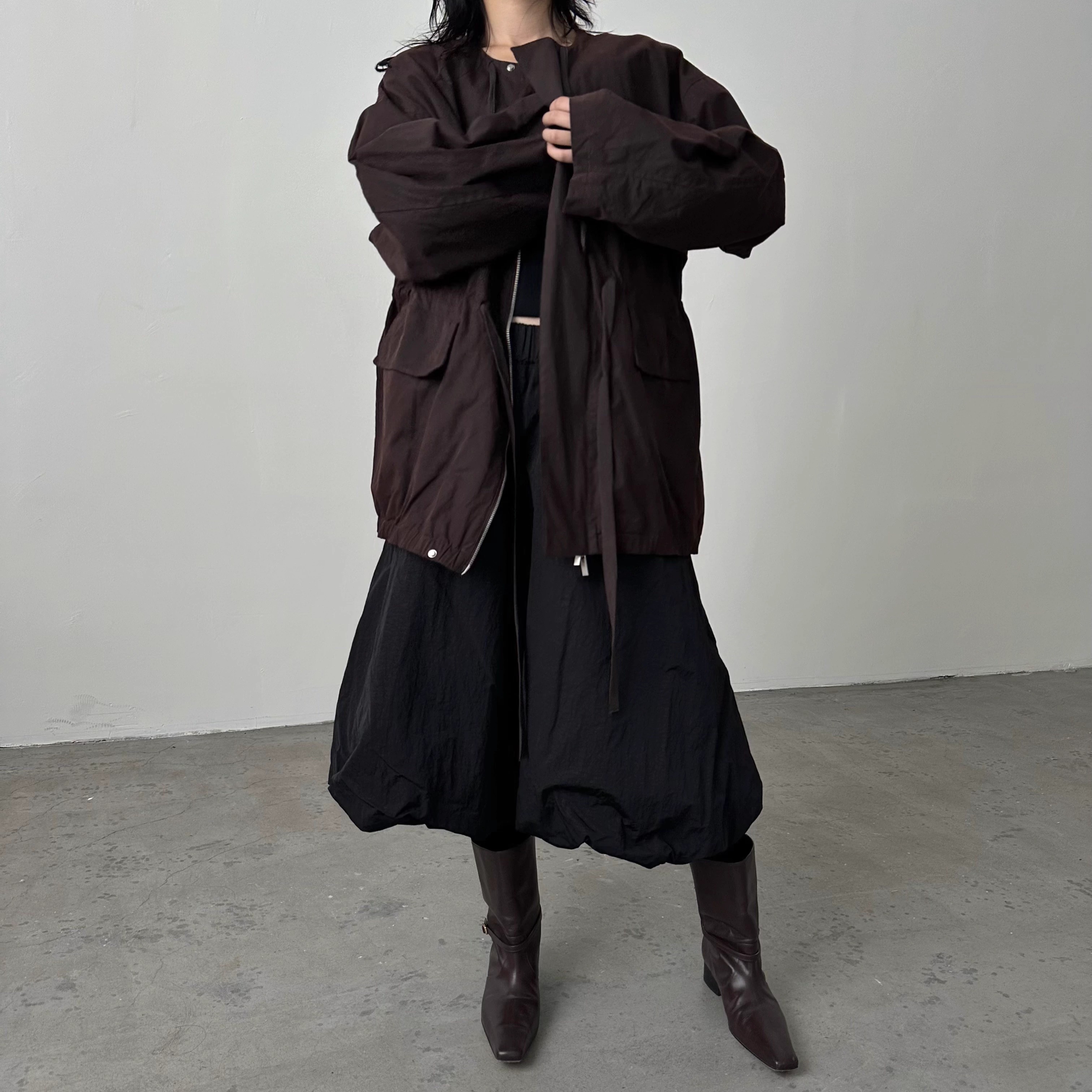 Vesca简约口袋抽绳油蜡布复古