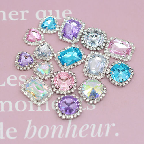 银底镶钻平底亚克力钻合金花托圆形花盘手工发饰头饰DIY饰品配件 - 封面