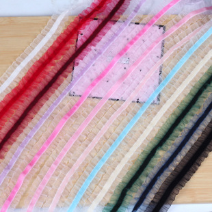 25mm韩版 花边弹力绒带裙边丝带雪纺丝绒带裙植绒天鹅带DIY辅料