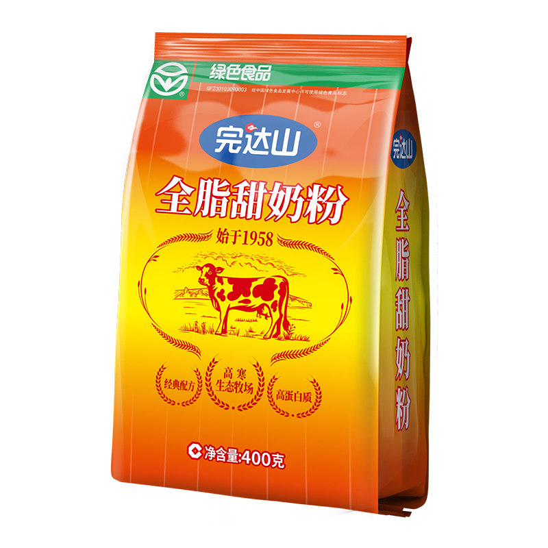 完达山全脂甜奶粉高蛋白质甜奶粉400g儿童学生女士中老年人奶粉