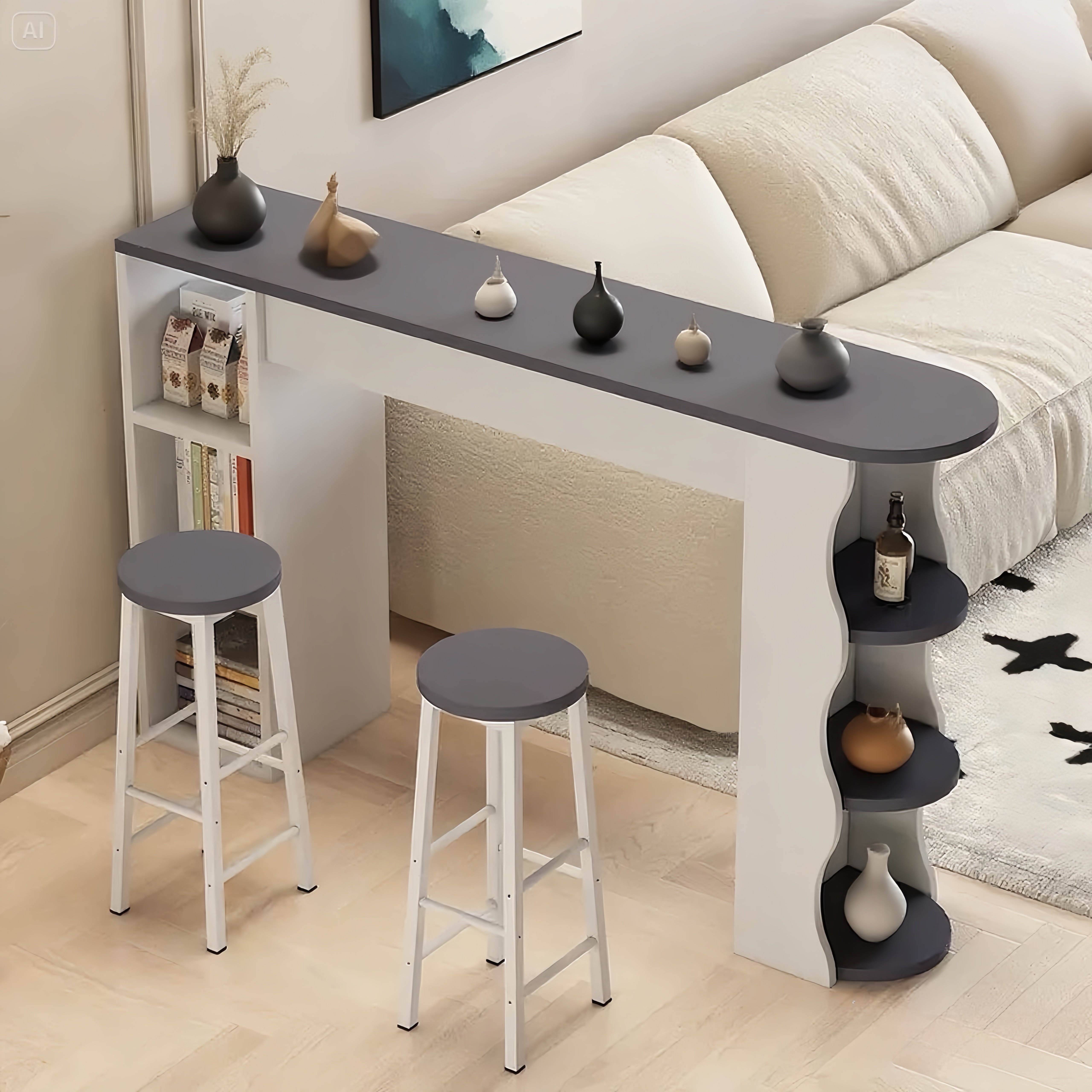 现代简约吧台桌家用客厅玄关小户型沙发隔断吧台柜靠墙储物高脚桌